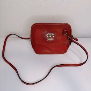 Pratesi Firenze Red Small Italian Leather Crossbody Bag VGUC